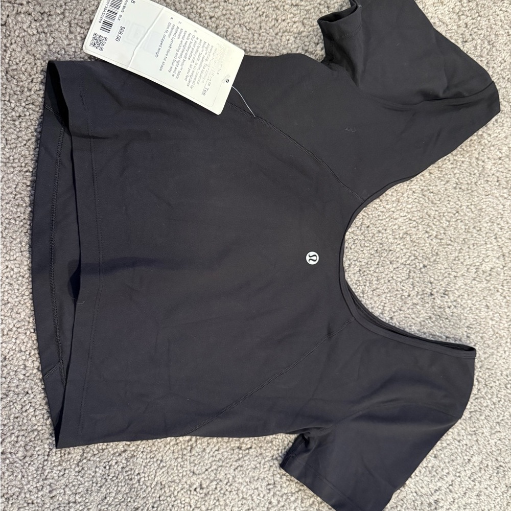 Lululemon Bran new with tags Black Short Sleeve Scoop Neck Performance Tee - Picture 2 of 4